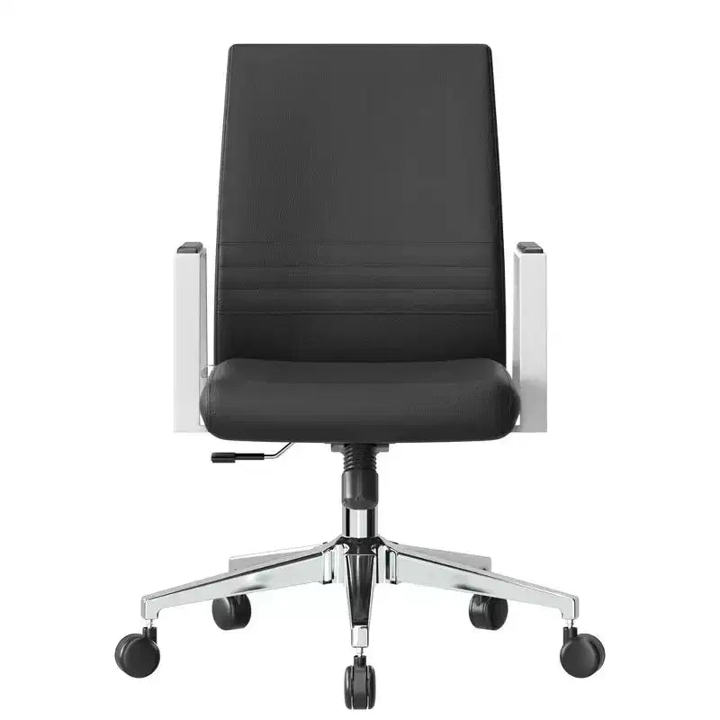 Modern Leather Office Chair, Swivel & Tilt Ergonomic Desk Chair with Iron Frame