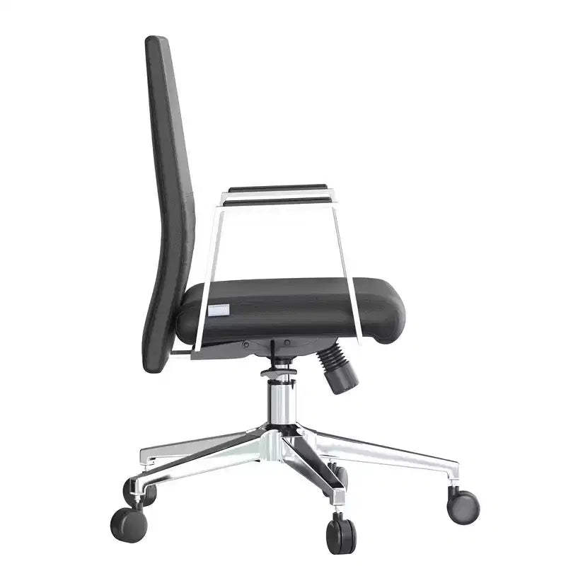 Modern Leather Office Chair, Swivel & Tilt Ergonomic Desk Chair with Iron Frame