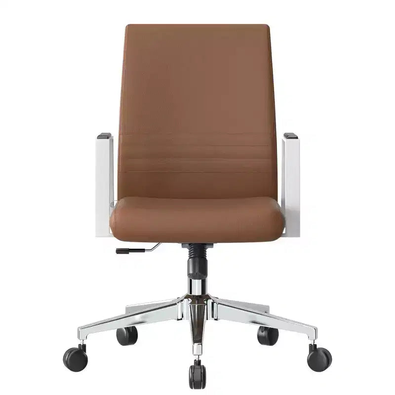 Modern Leather Office Chair, Swivel & Tilt Ergonomic Desk Chair with Iron Frame