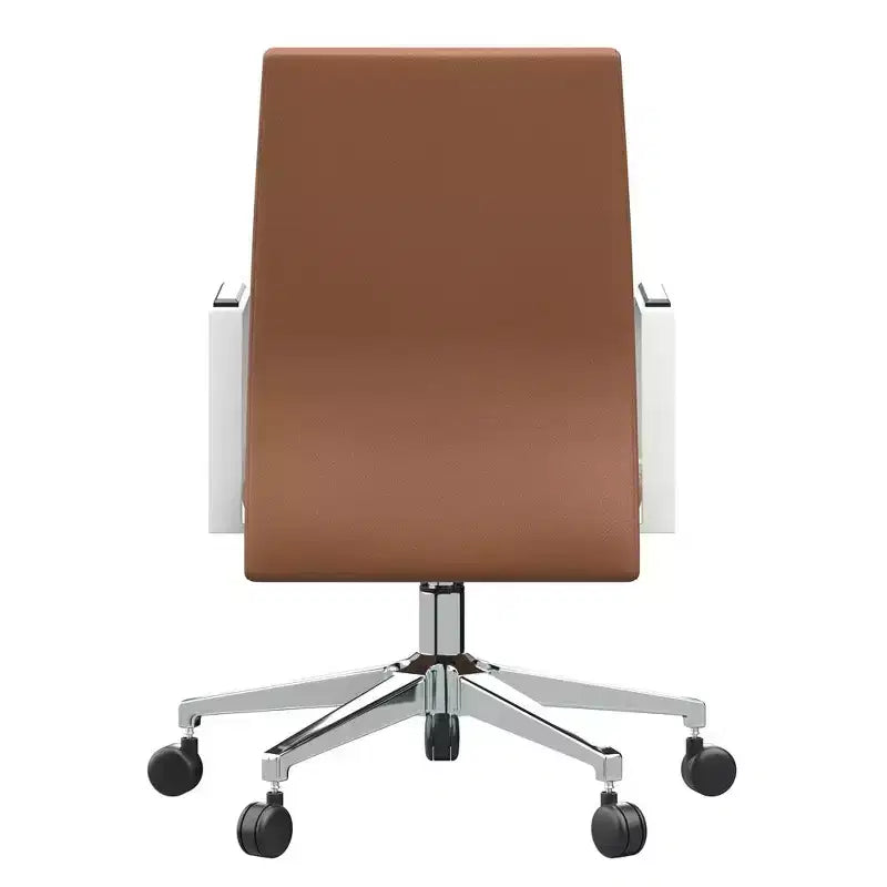 Modern Leather Office Chair, Swivel & Tilt Ergonomic Desk Chair with Iron Frame
