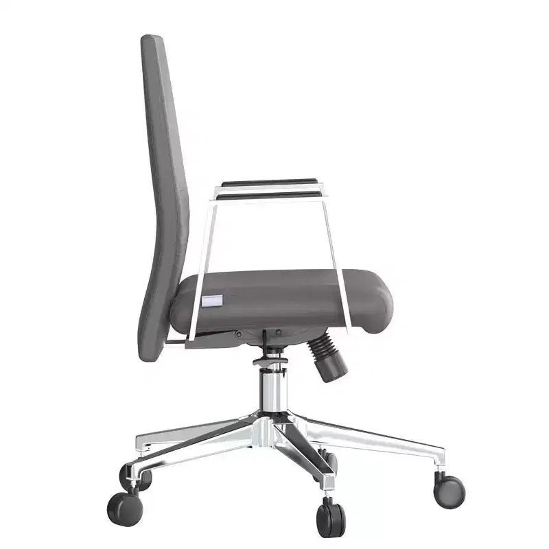 Modern Leather Office Chair, Swivel & Tilt Ergonomic Desk Chair with Iron Frame