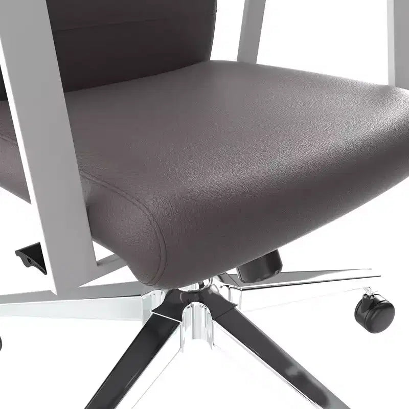 Modern Leather Office Chair, Swivel & Tilt Ergonomic Desk Chair with Iron Frame