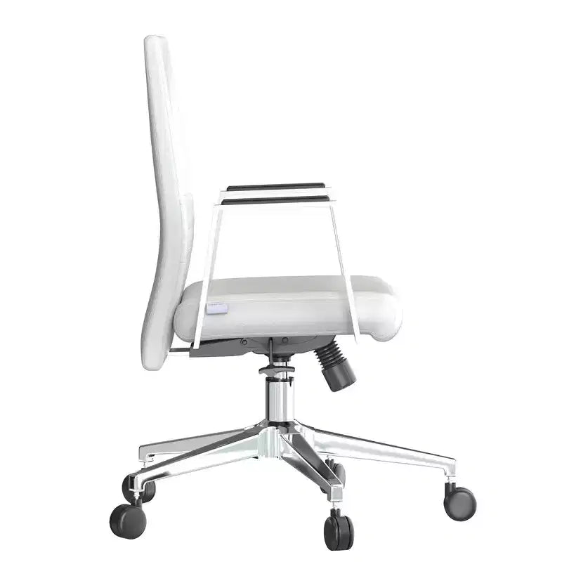 Modern Leather Office Chair, Swivel & Tilt Ergonomic Desk Chair with Iron Frame