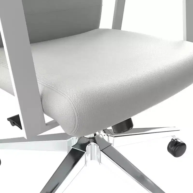 Modern Leather Office Chair, Swivel & Tilt Ergonomic Desk Chair with Iron Frame
