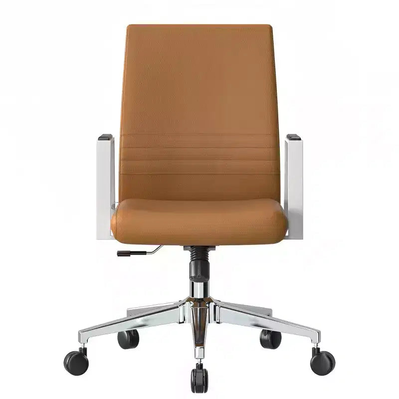 Modern Leather Office Chair, Swivel & Tilt Ergonomic Desk Chair with Iron Frame