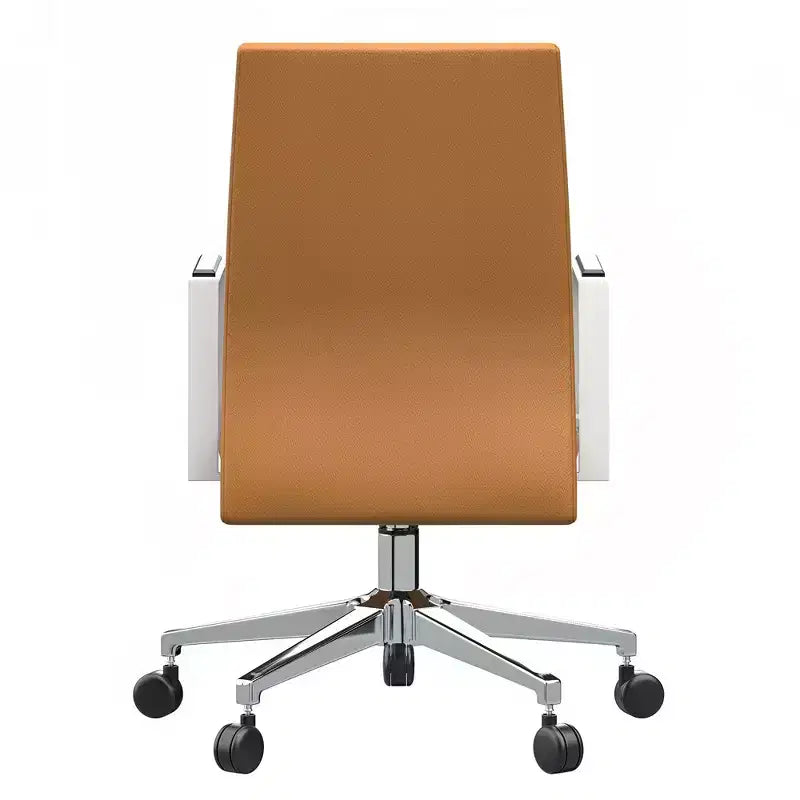 Modern Leather Office Chair, Swivel & Tilt Ergonomic Desk Chair with Iron Frame