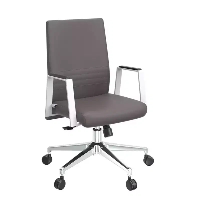 Modern Leather Office Chair, Swivel & Tilt Ergonomic Desk Chair with Iron Frame