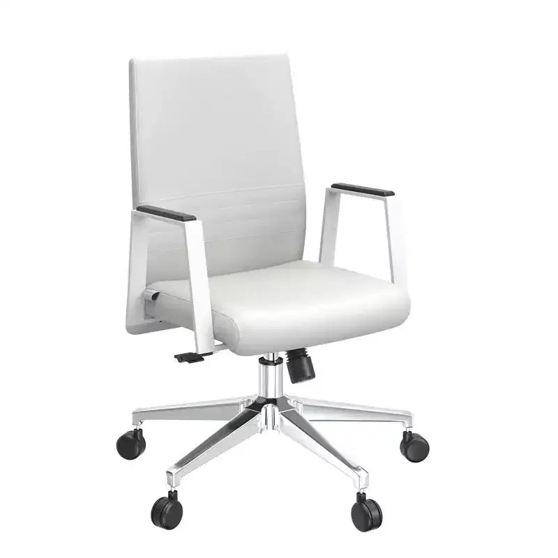 Modern Leather Office Chair, Swivel & Tilt Ergonomic Desk Chair with Iron Frame