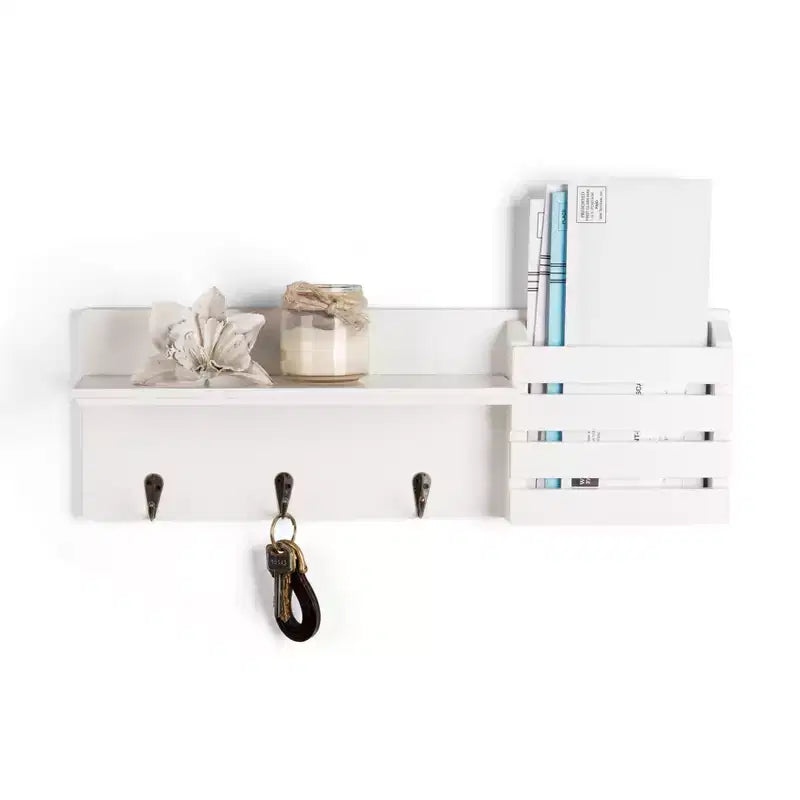 18" Utility Shelf with Pocket and Hanging Hooks