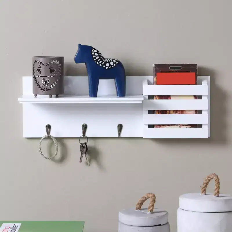18" Utility Shelf with Pocket and Hanging Hooks