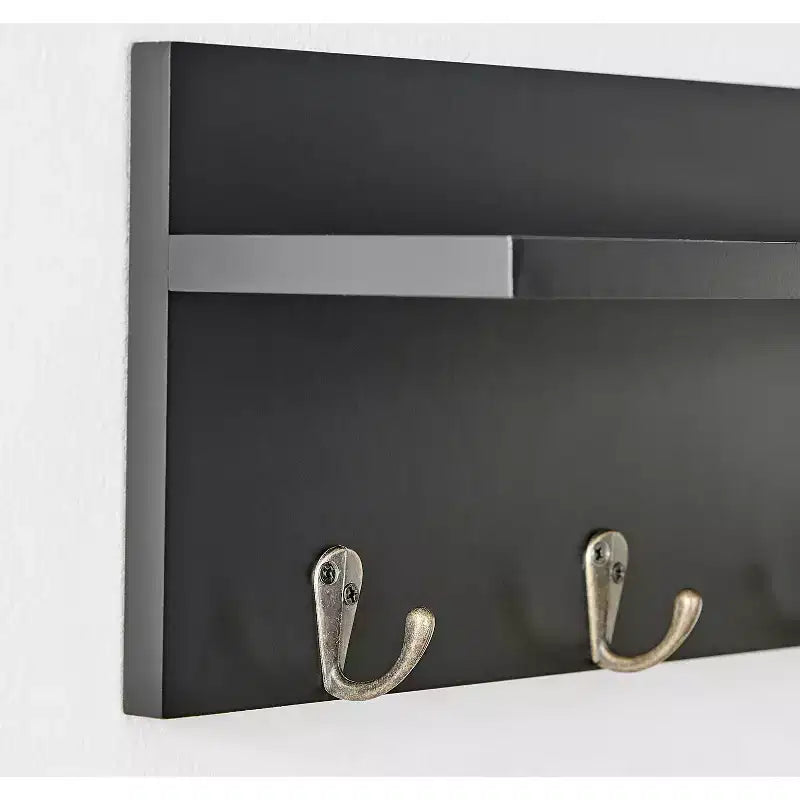 18" Utility Shelf with Pocket and Hanging Hooks