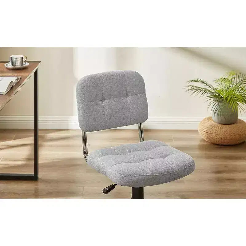 Modern Armless Home Office Chair, 360° Rolling Swivel, Height Adjustable
