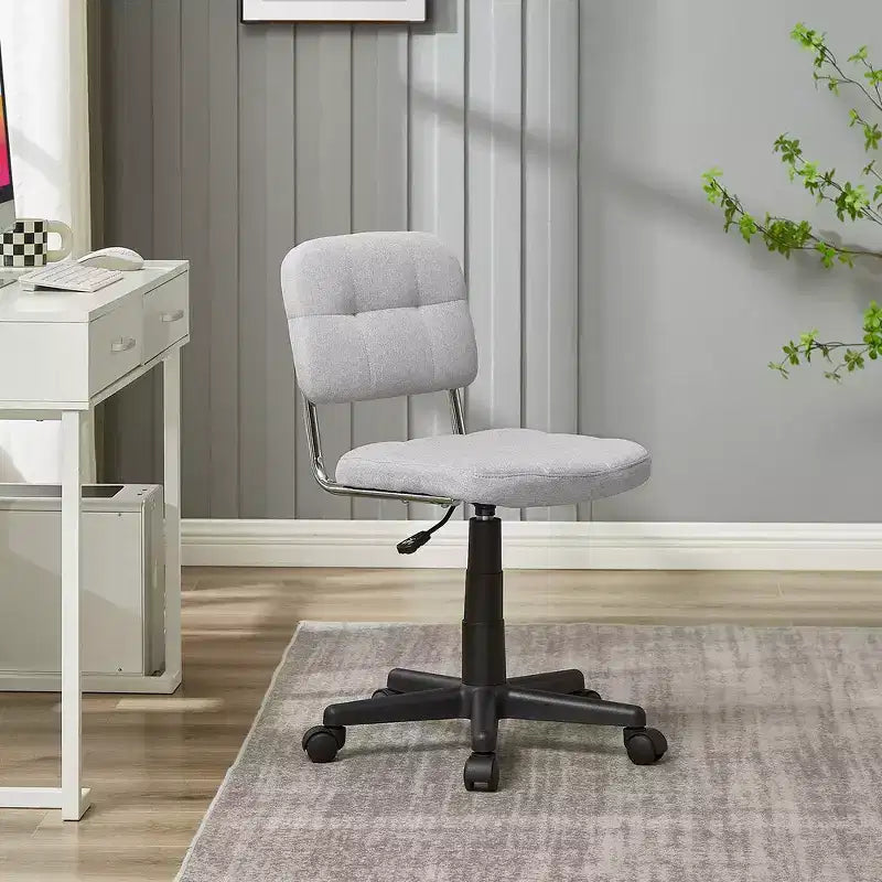 Modern Armless Home Office Chair, 360° Rolling Swivel, Height Adjustable