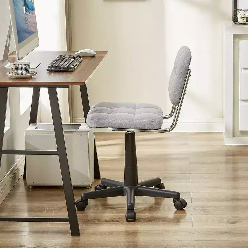 Modern Armless Home Office Chair, 360° Rolling Swivel, Height Adjustable