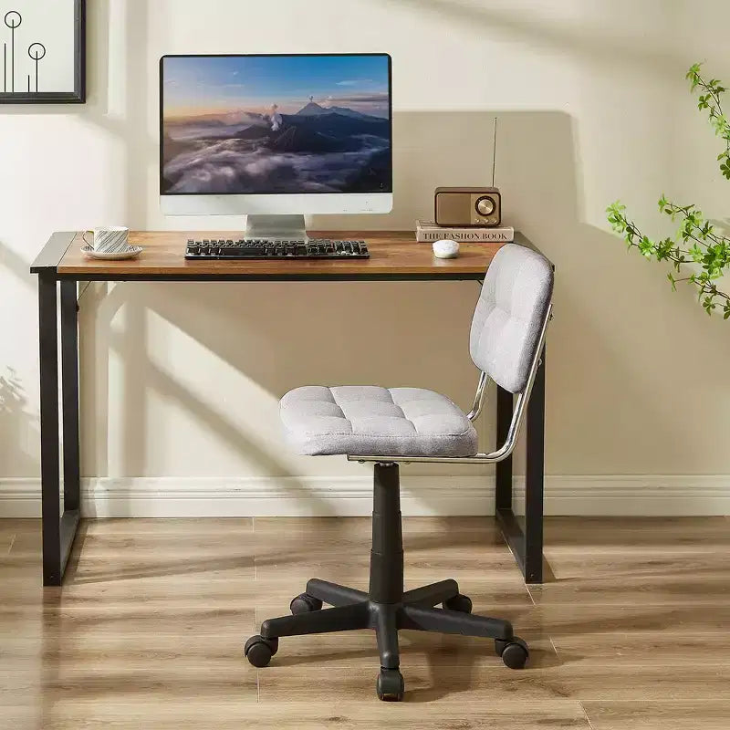 Modern Armless Home Office Chair, 360° Rolling Swivel, Height Adjustable