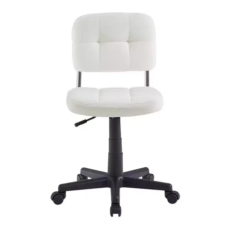 Modern Armless Home Office Chair, 360° Rolling Swivel, Height Adjustable