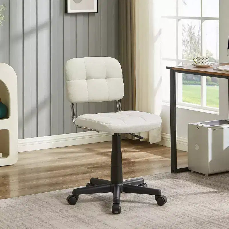 Modern Armless Home Office Chair, 360° Rolling Swivel, Height Adjustable