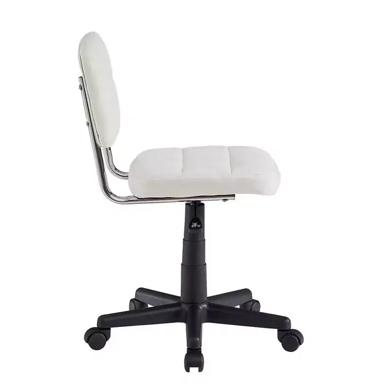 Modern Armless Home Office Chair, 360° Rolling Swivel, Height Adjustable