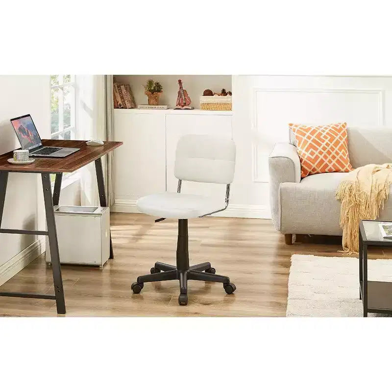 Modern Armless Home Office Chair, 360° Rolling Swivel, Height Adjustable