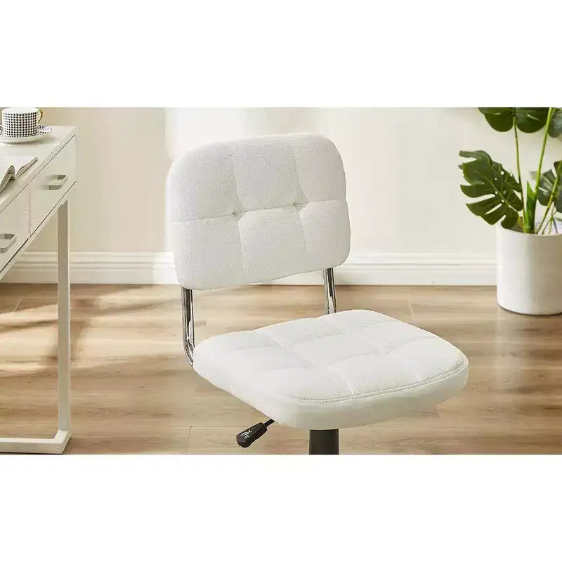 Modern Armless Home Office Chair, 360° Rolling Swivel, Height Adjustable