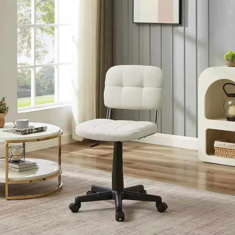 Modern Armless Home Office Chair, 360° Rolling Swivel, Height Adjustable