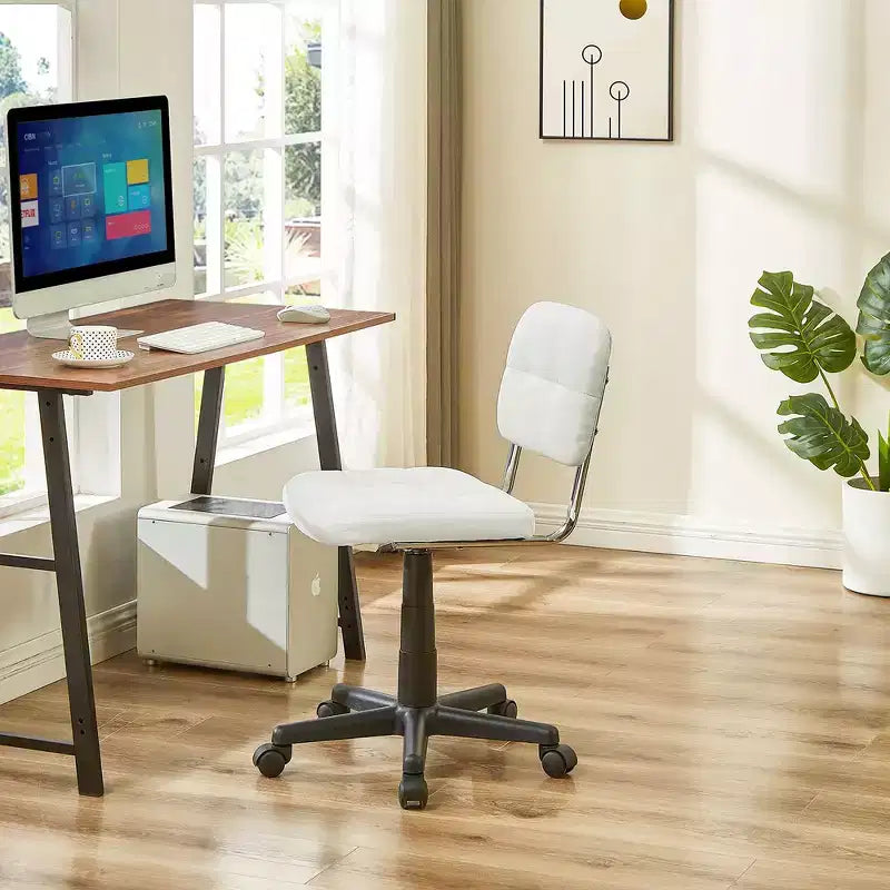 Modern Armless Home Office Chair, 360° Rolling Swivel, Height Adjustable