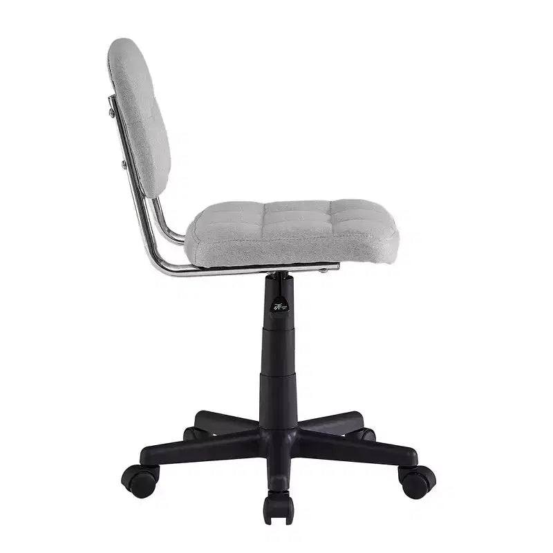 Modern Armless Home Office Chair, 360° Rolling Swivel, Height Adjustable
