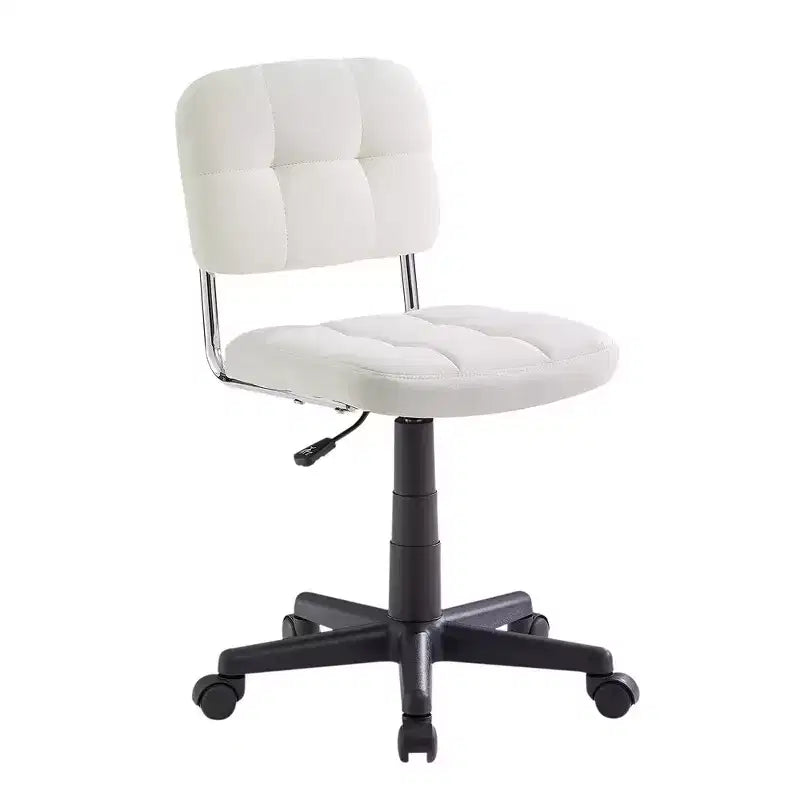 Modern Armless Home Office Chair, 360° Rolling Swivel, Height Adjustable