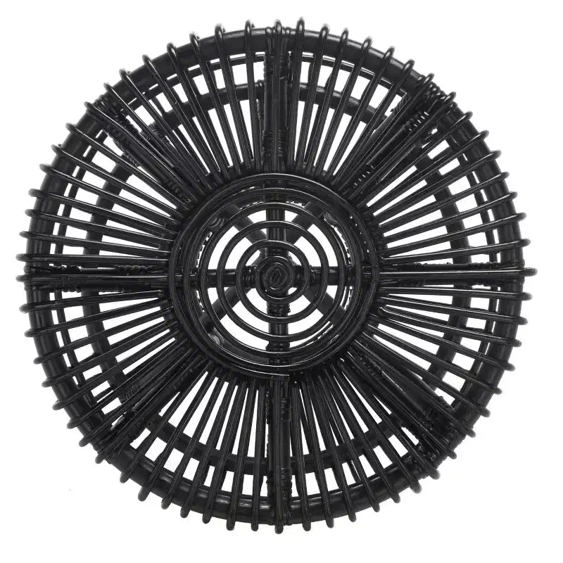 Round Rattan Accent Table, Coastal Style, 21.7" Diameter, Indoor Use