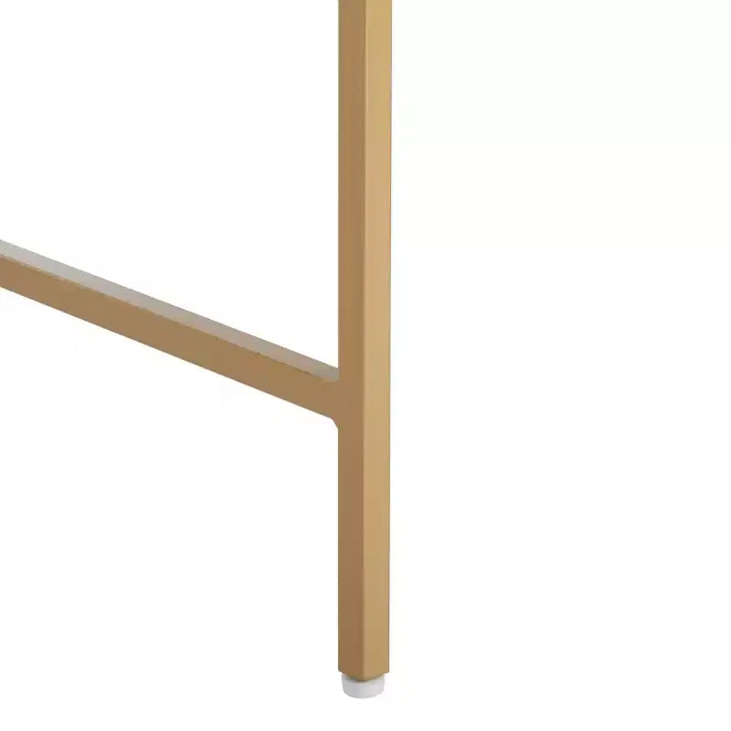 White and Gold Writing Desk, Elegant Home Office Desk with Gold Metal Legs