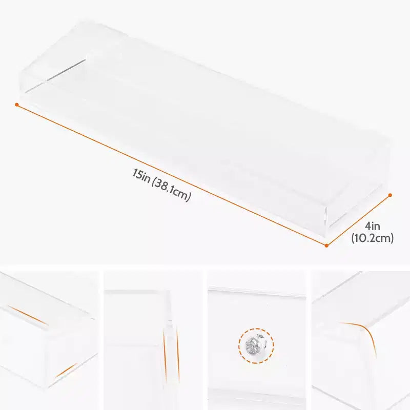 Acrylic Waterproof Bathroom Floating Shelf, 15 x 4 x 2 Inch