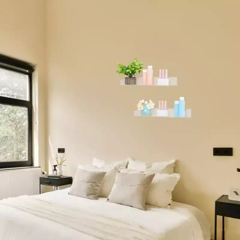Acrylic Waterproof Bathroom Floating Shelf, 15 x 4 x 2 Inch