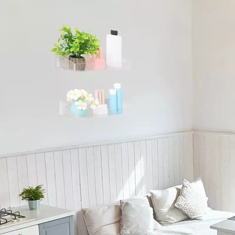 Acrylic Waterproof Bathroom Floating Shelf, 15 x 4 x 2 Inch